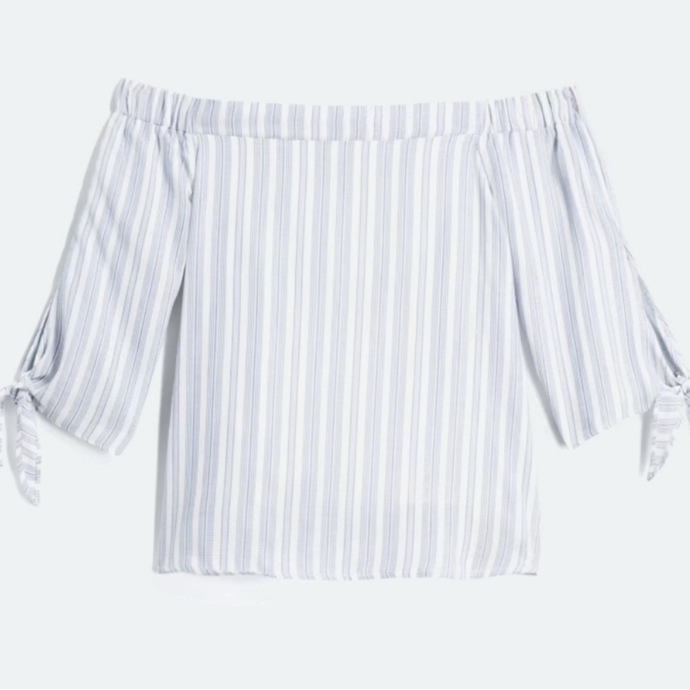 En Elly Striped Off-Shoulder Blouse - L